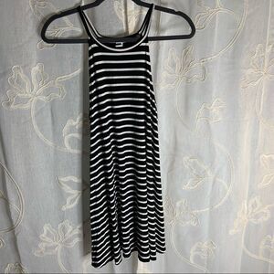 Sz XS Old Navy Black and White Stripe Halter Dress